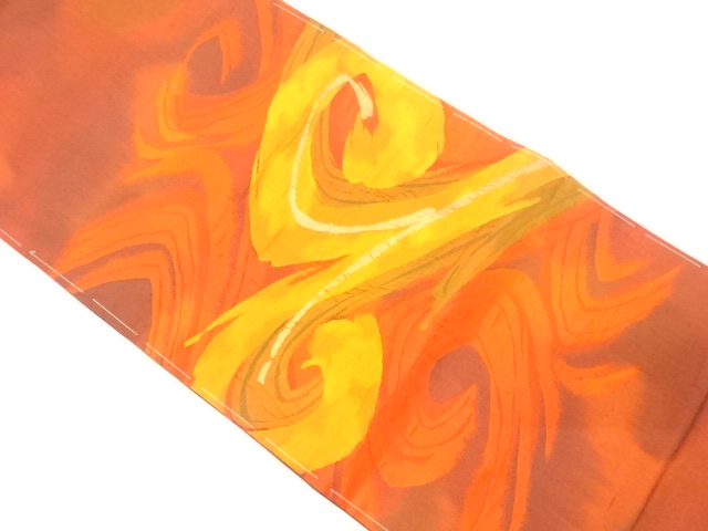 JAPANESE KIMONO / NAGOYA OBI / SILK / WOVEN ABSTRACT PATTERN